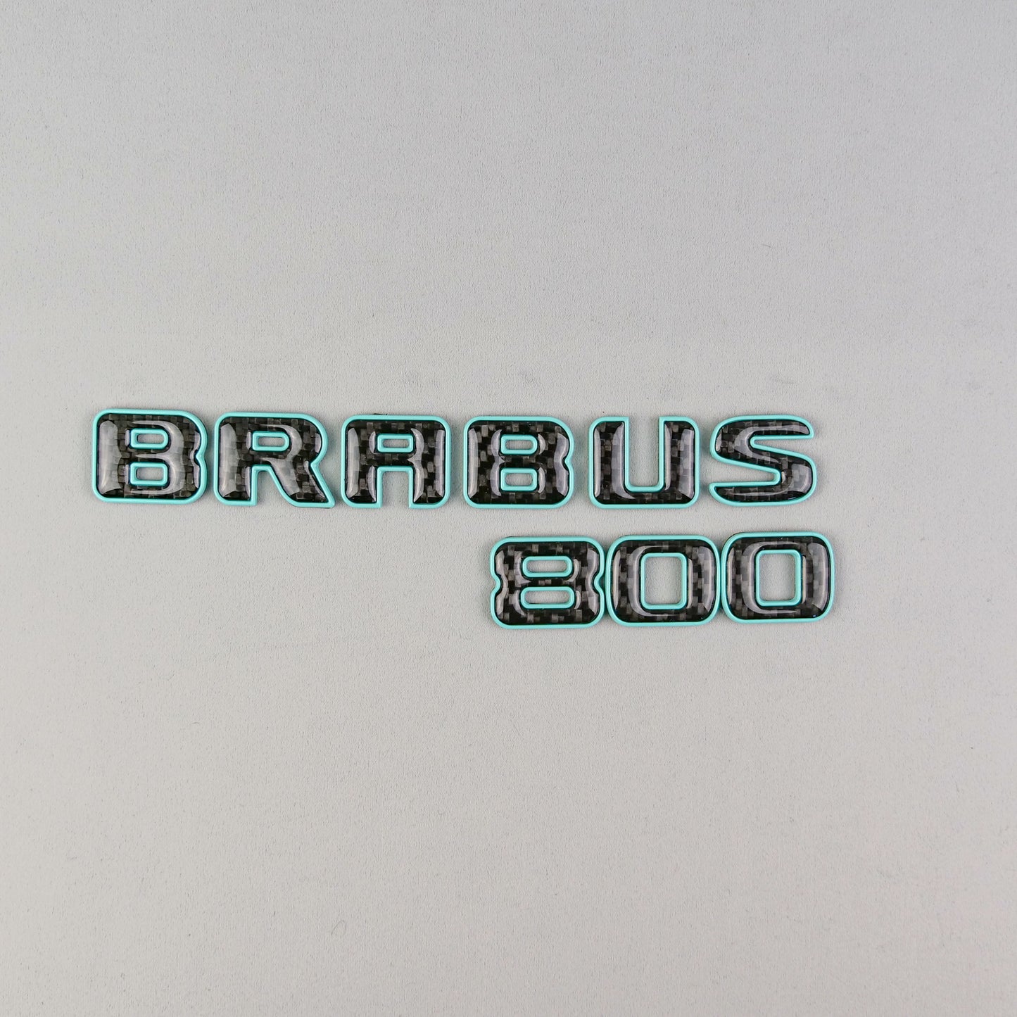 Brabus 800 Style Tiffany Blue Metal + Carbon Badges Emblems Set for Mercedes-Benz W463 W463A W464