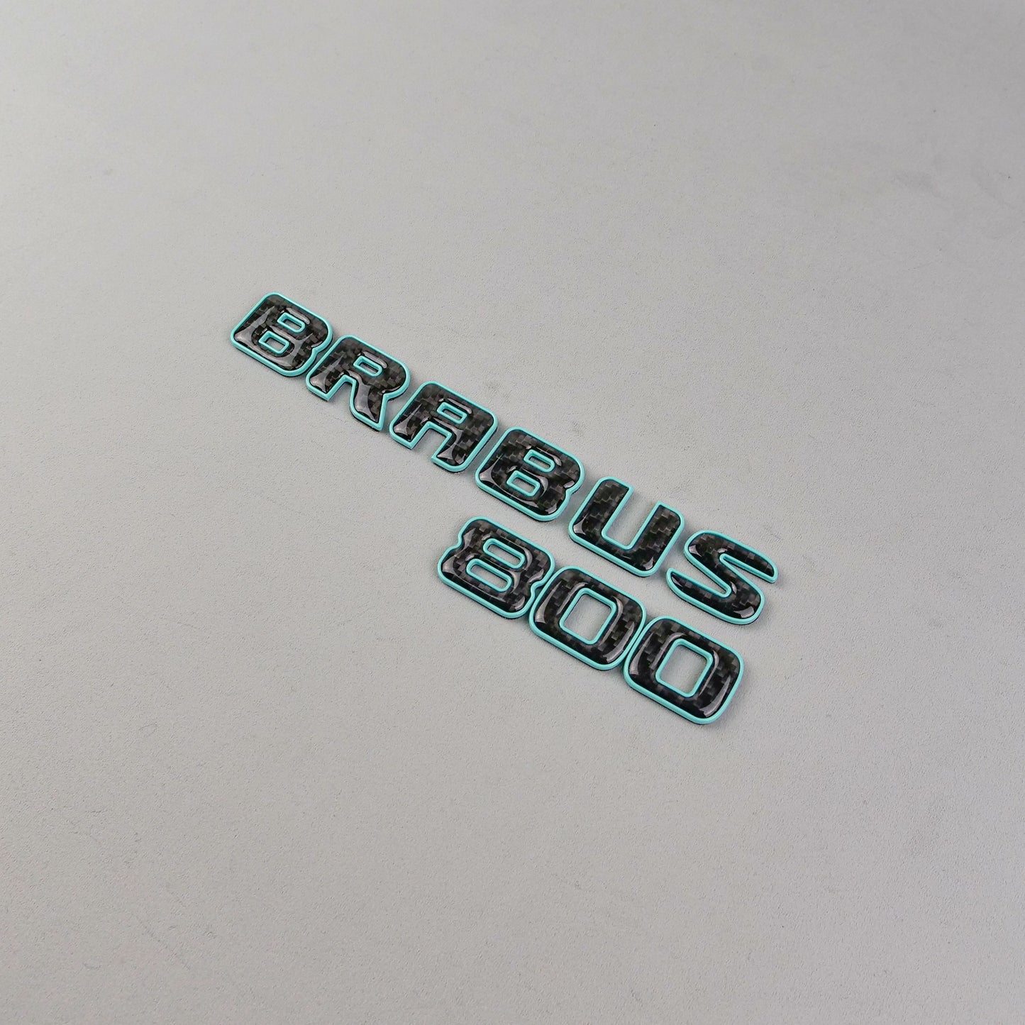 Brabus 800 Style Tiffany Blue Metal + Carbon Badges Emblems Set for Mercedes-Benz W463 W463A W464
