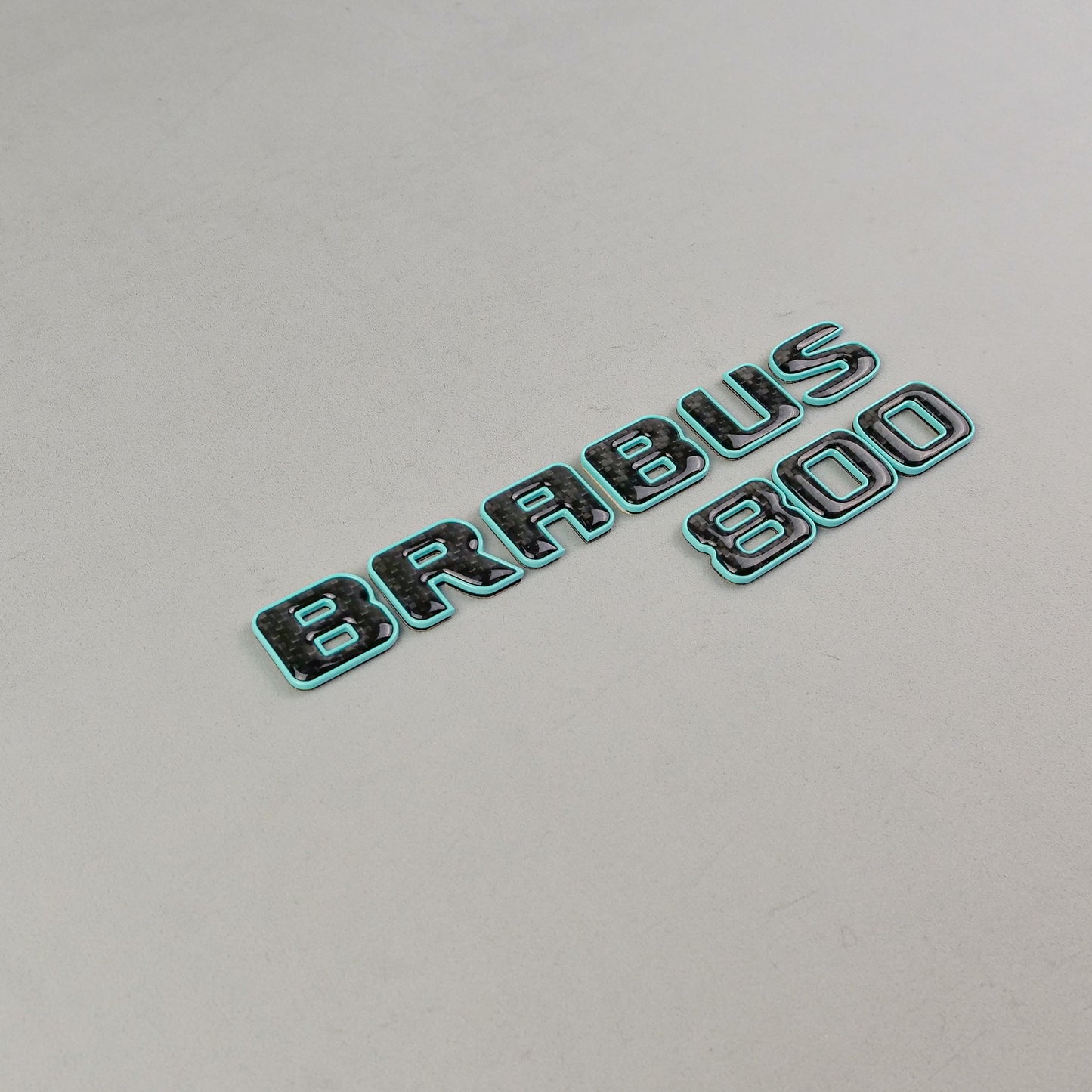 Brabus 800 Style Tiffany Blue Metal + Carbon Badges Emblems Set for Mercedes-Benz W463 W463A W464