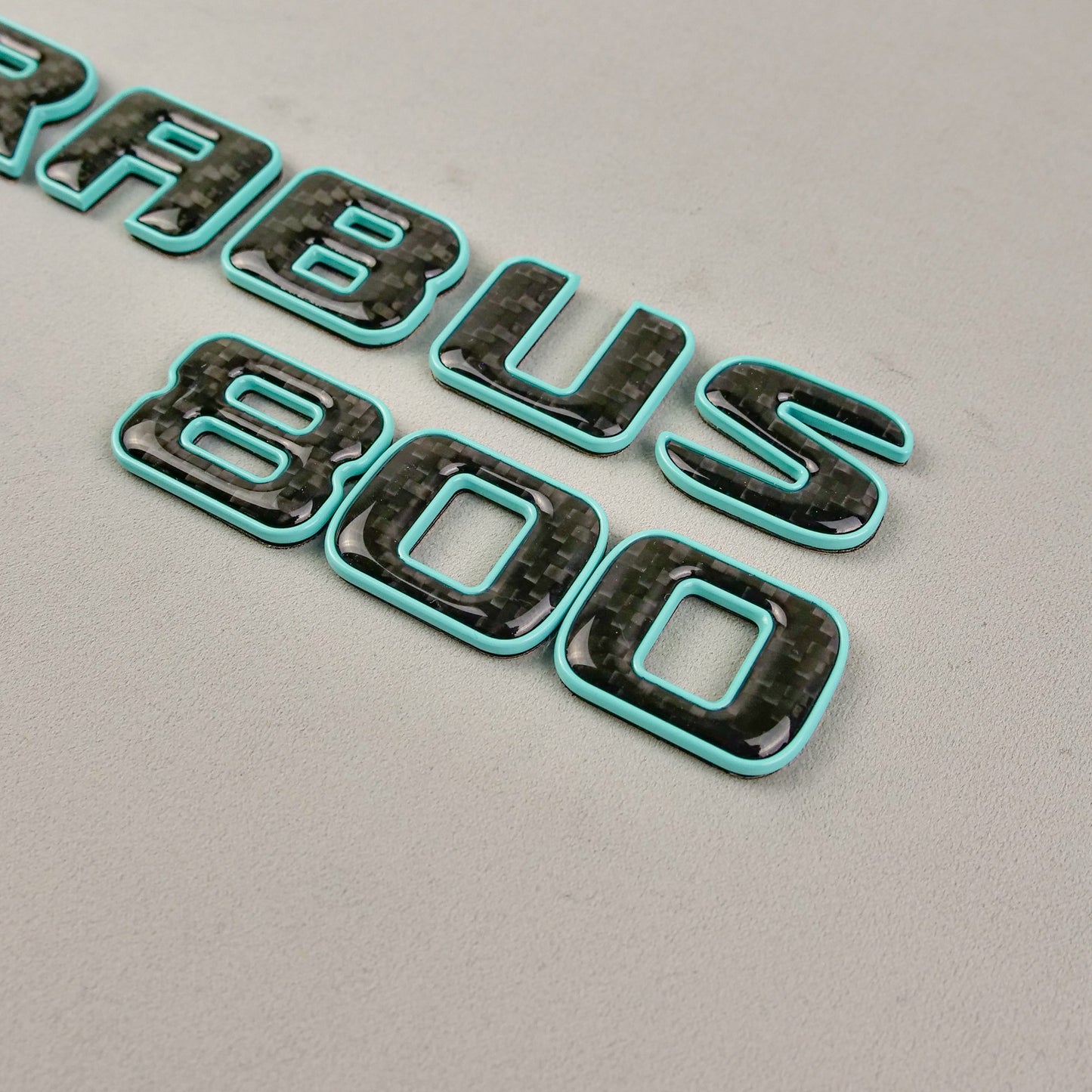 Brabus 800 Style Tiffany Blue Metal + Carbon Badges Emblems Set for Mercedes-Benz W463 W463A W464