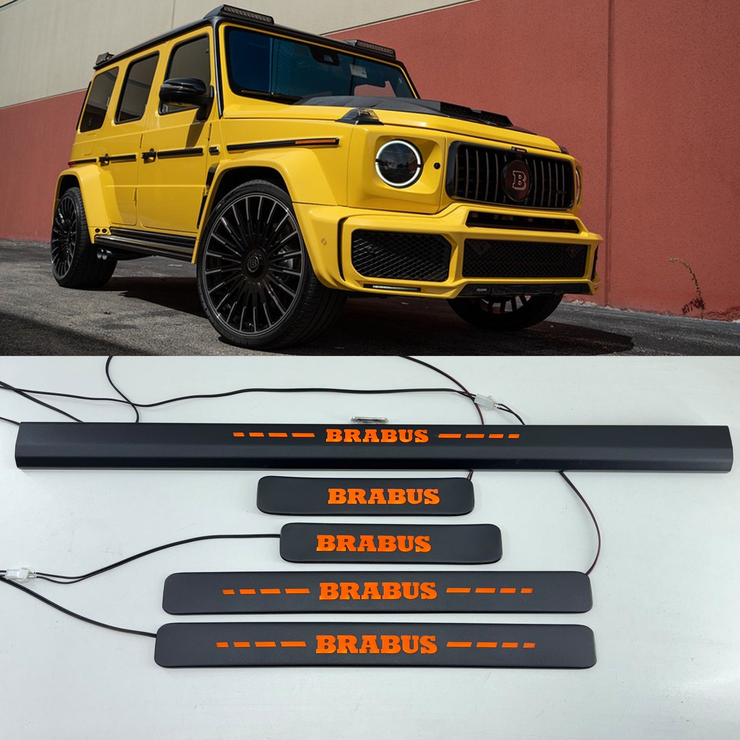 Brabus Style Matte Black Door Sills LED for Mercedes-Benz W463A W464 G-Class