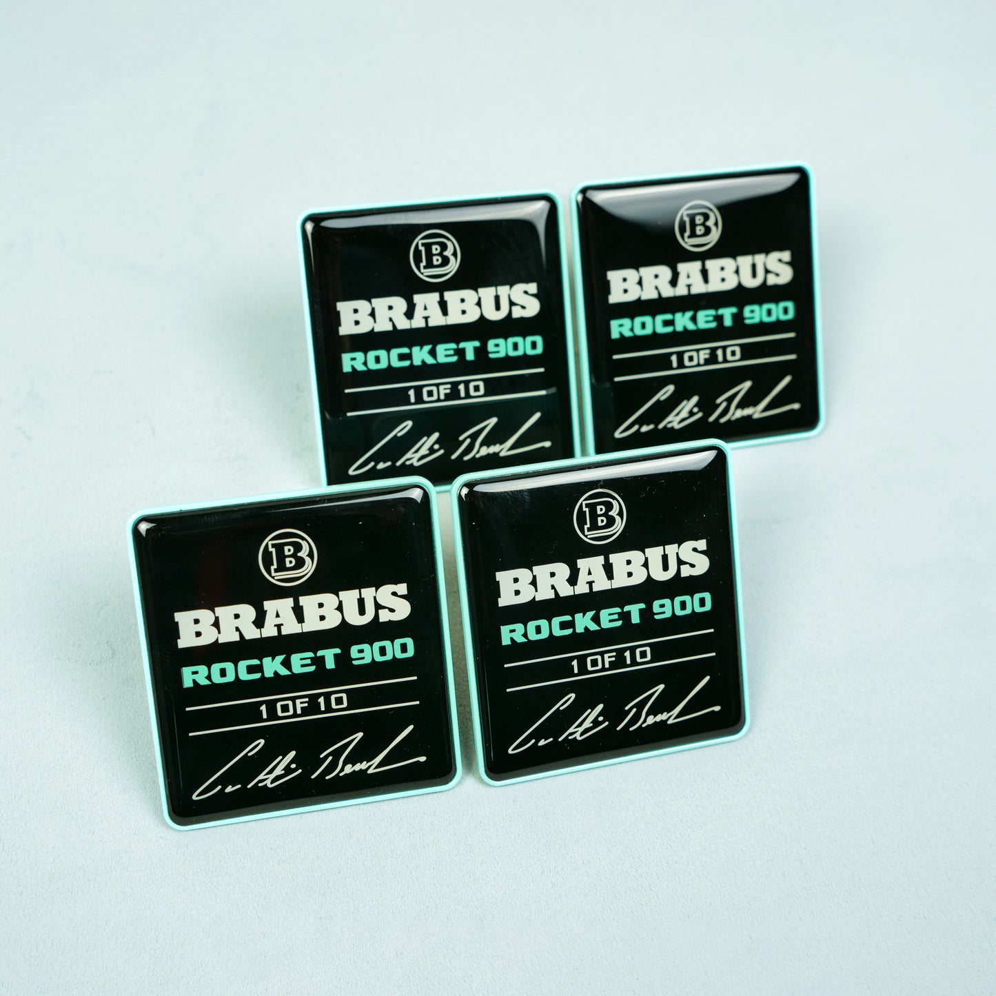 Brabus Style Rocket 900 Edition 1 of 10 Tiffany Blue Seat Emblems Set for Mercedes-Benz W463A