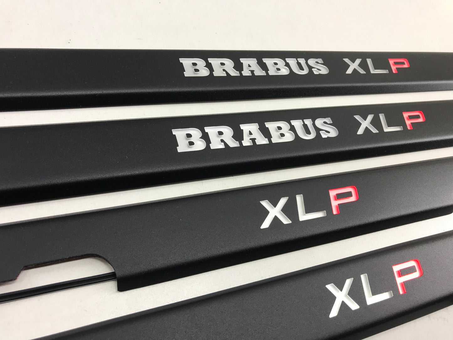 Brabus Style XLP Matte Black Stainless Steel LED Door Sills for W463 G-Class Set 5 pcs
