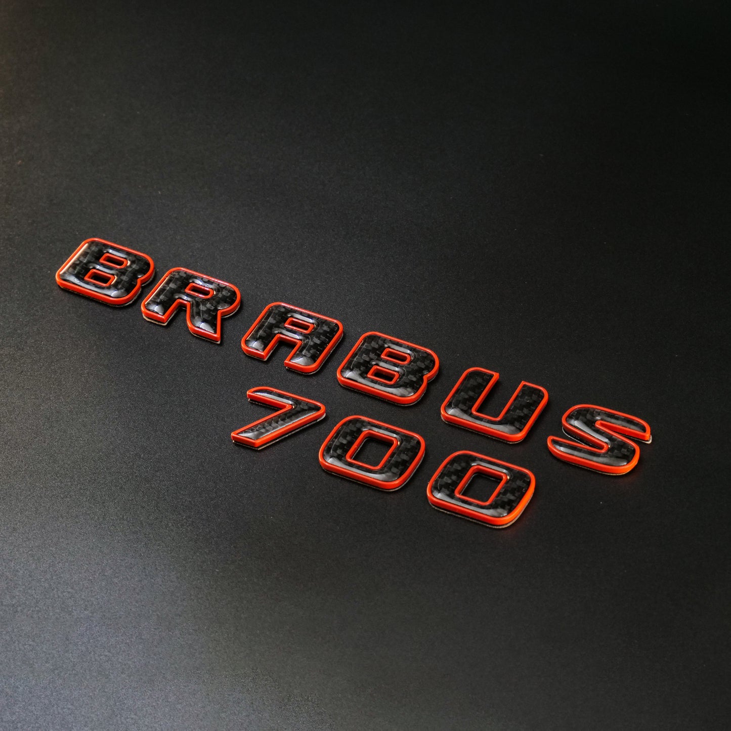 Brabus 700 Style Orange Metal with Carbon Badges Emblems Set for Mercedes-Benz W463 W463A W464