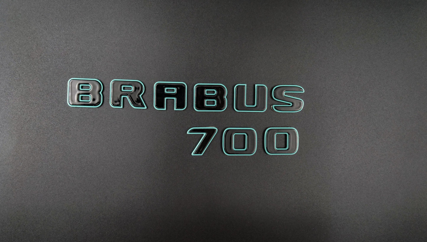 Brabus 700 Style Tiffany Blue Badges Emblems Set for Mercedes-Benz W463 W463A W464