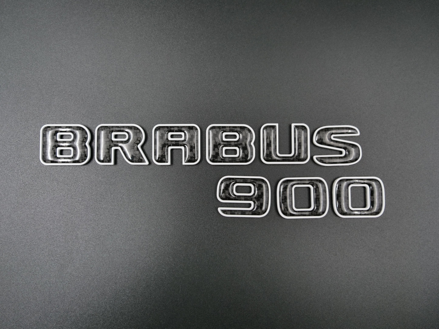 Brabus 900 Style White Metal with Carbon Badges for W463 W464 G Wagon