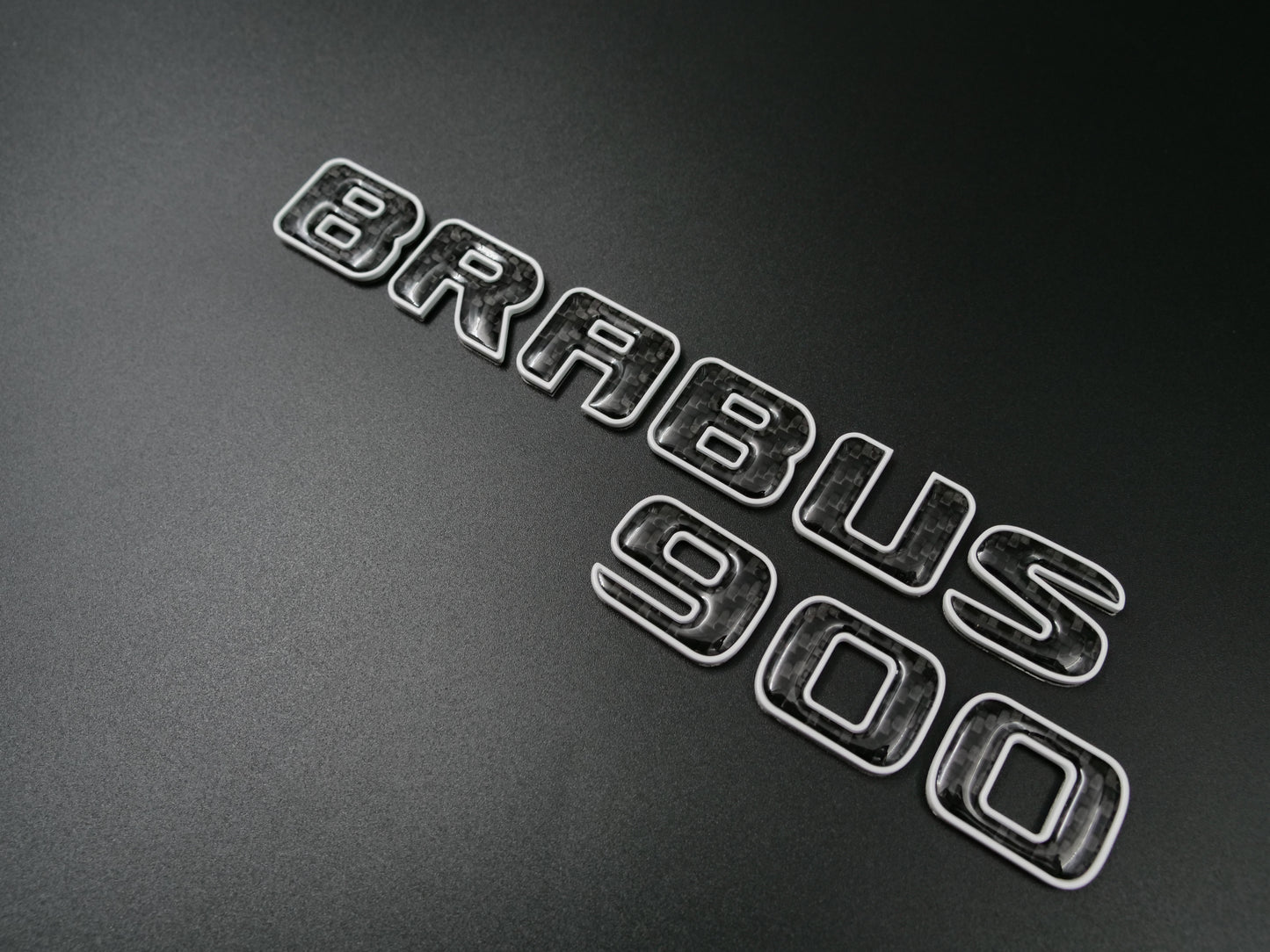 Brabus 900 Style White Metal with Carbon Badges for W463 W464 G Wagon