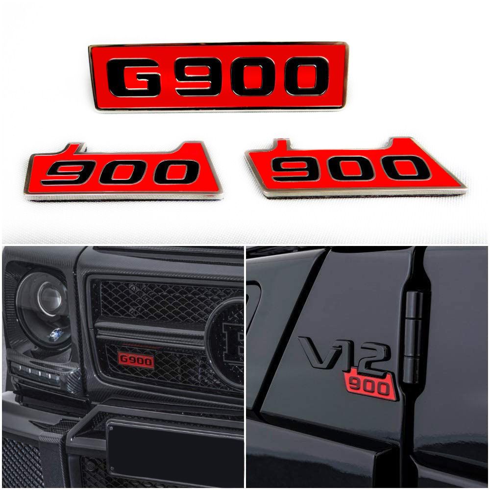 Brabus G900 Style Metal Fender Emblem Logo Badges for Mercedes-Benz W463 G-Class 3 pcs
