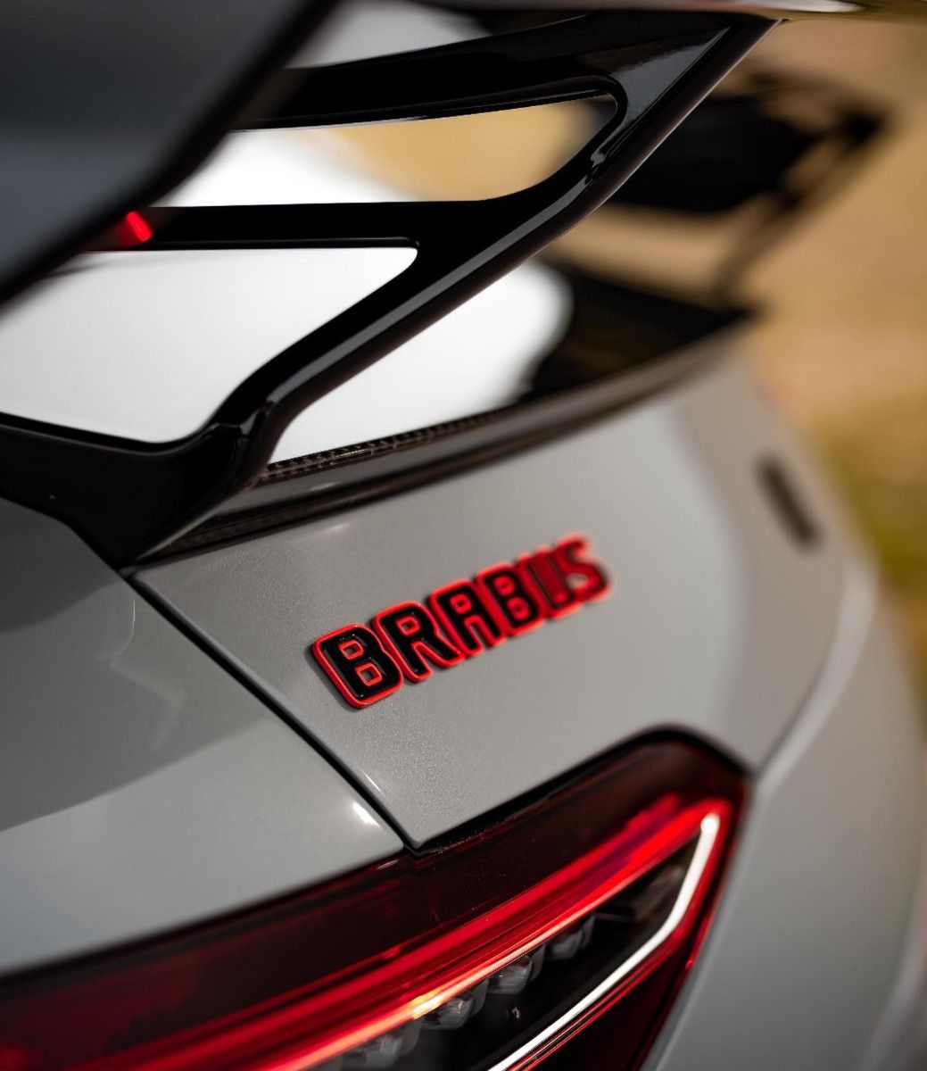 Brabus Style Rear Emblem Red and Black Badge for Mercedes-Benz Cars