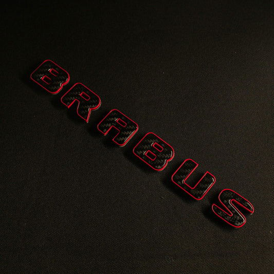 Brabus Style Red Metal with Carbon Badges Emblems Set for Mercedes-Benz W463 W463A W464 G Wagon
