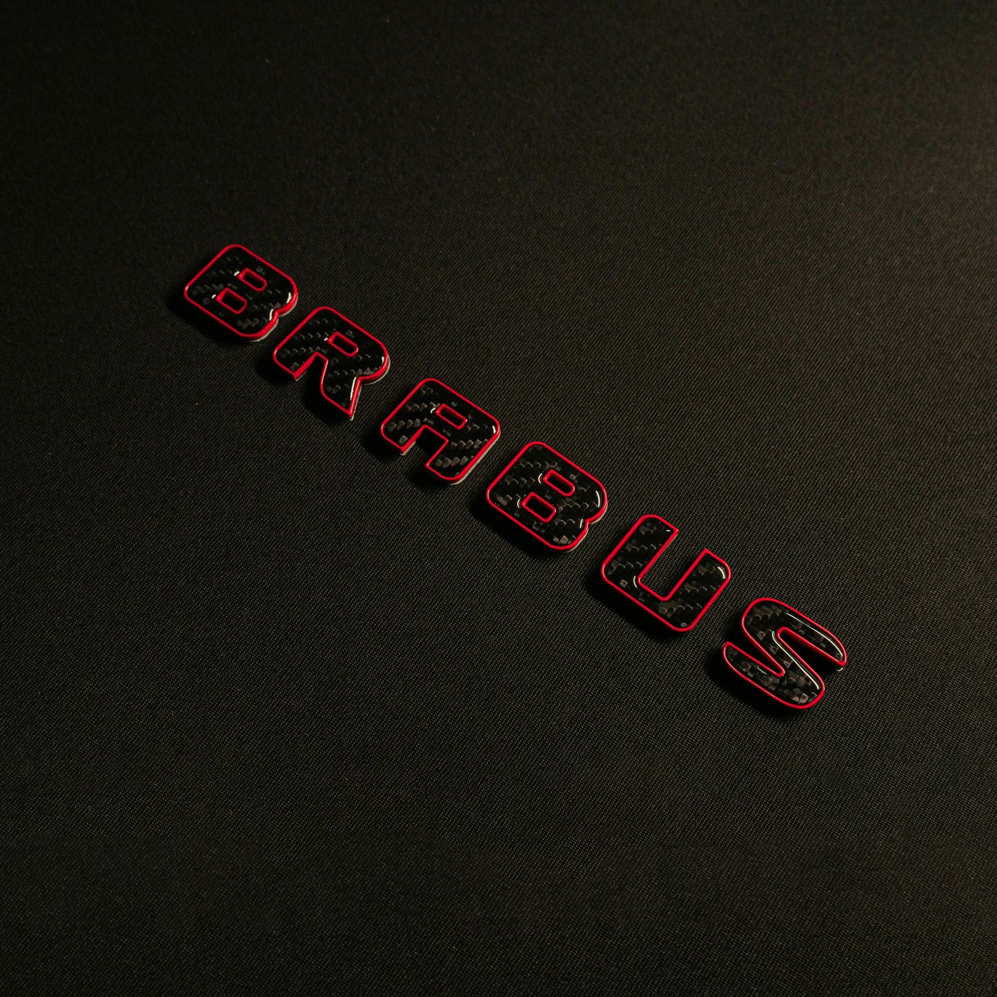 Brabus Style Red Metal with Carbon Badges Emblems Set for Mercedes-Benz W463 W463A W464