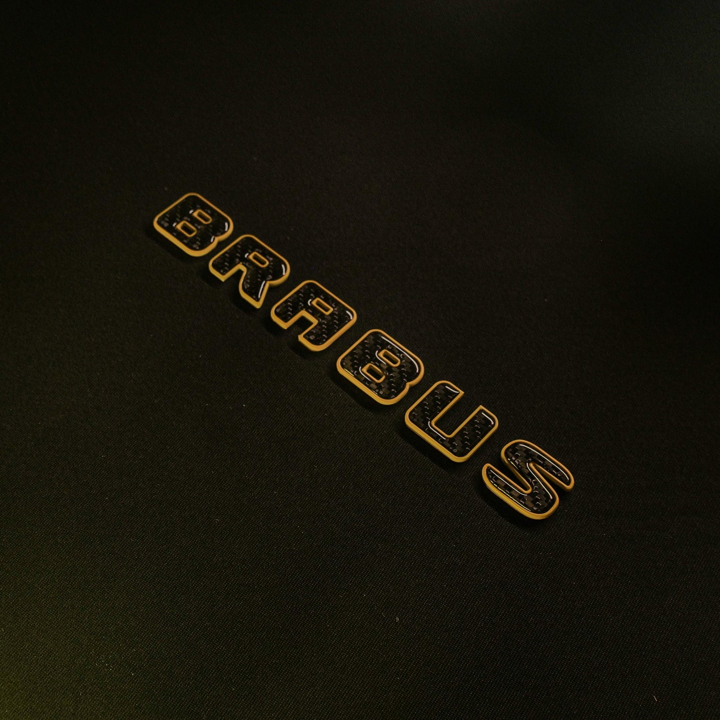 Brabus Style Yellow Metal with Carbon Badges Emblems Set for Mercedes-Benz W463 W463A W464 G Wagon