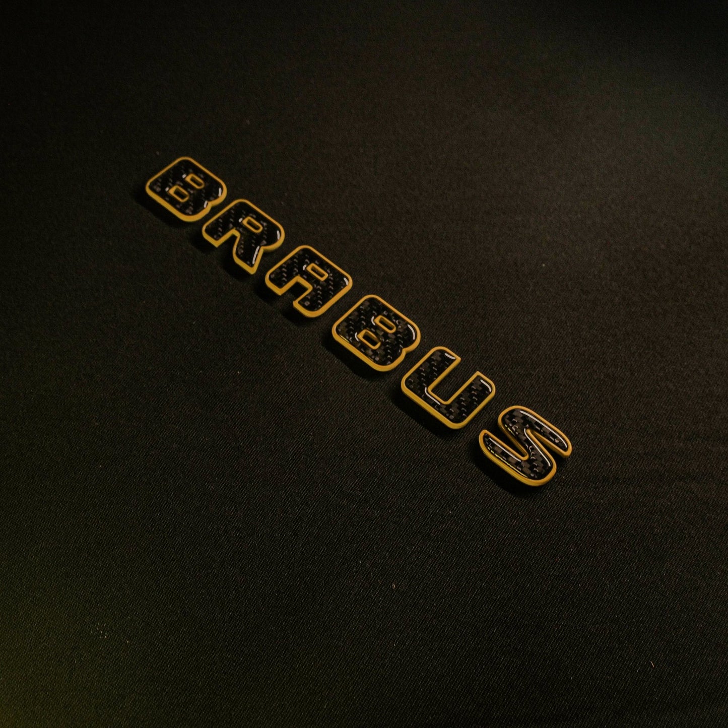 Brabus Style Yellow Metal with Carbon Badges Emblems Set for Mercedes-Benz W463 W463A W464 G Wagon
