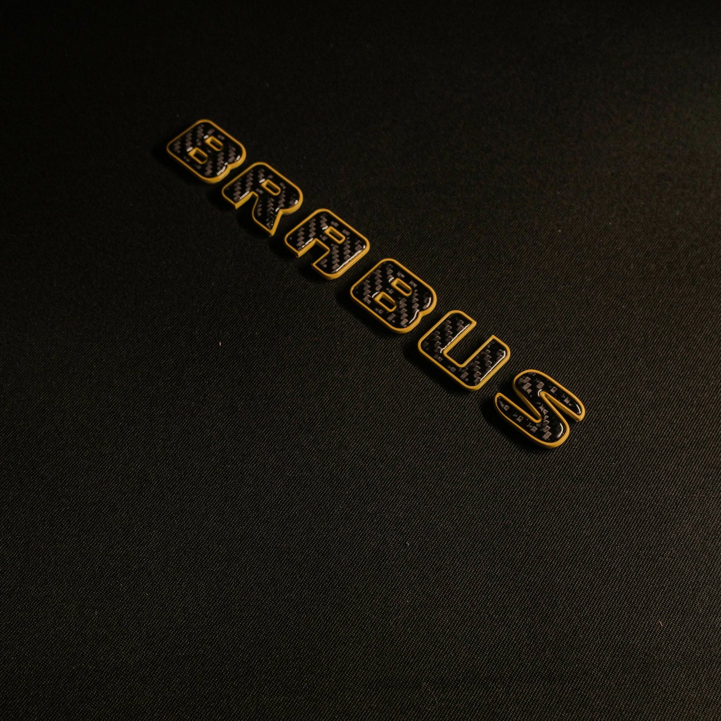 Brabus Style Yellow Metal with Carbon Badges Emblems Set for Mercedes-Benz W463 W463A W464 G Wagon