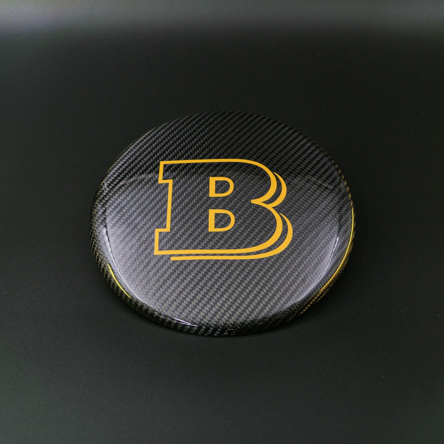 Carbon Fiber Front Grill Badge Emblem Logo Brabus Style Yellow for Mercedes-Benz G-Wagon G-Class W463