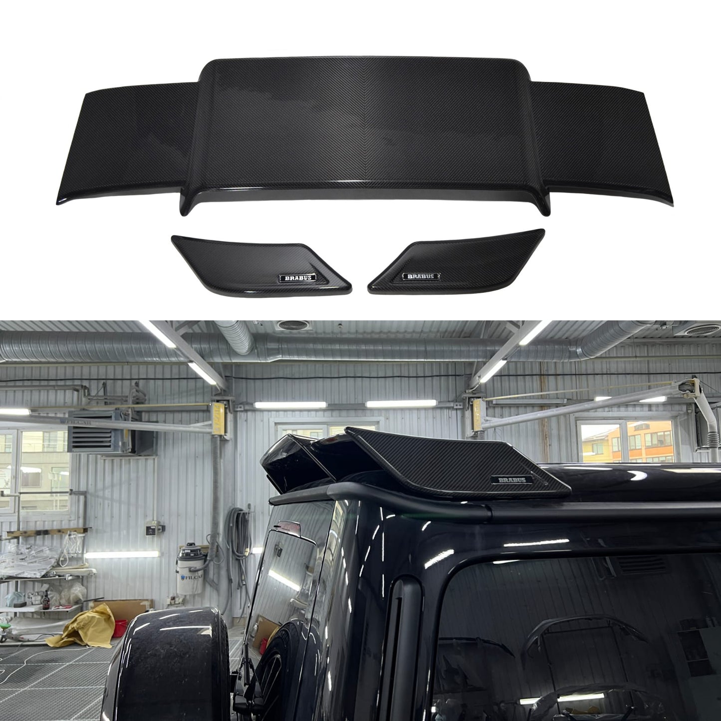 Carbon Fiber Rear Roof Spoiler Brabus Style for Mercedes-Benz W463A G-Class G Wagon