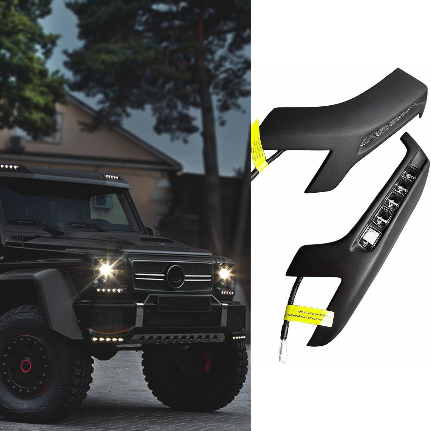 Brabus Style Fiberglass Lower Lip with Nolden LEDs for Mercedes-Benz W463 4x4 G-Wagon