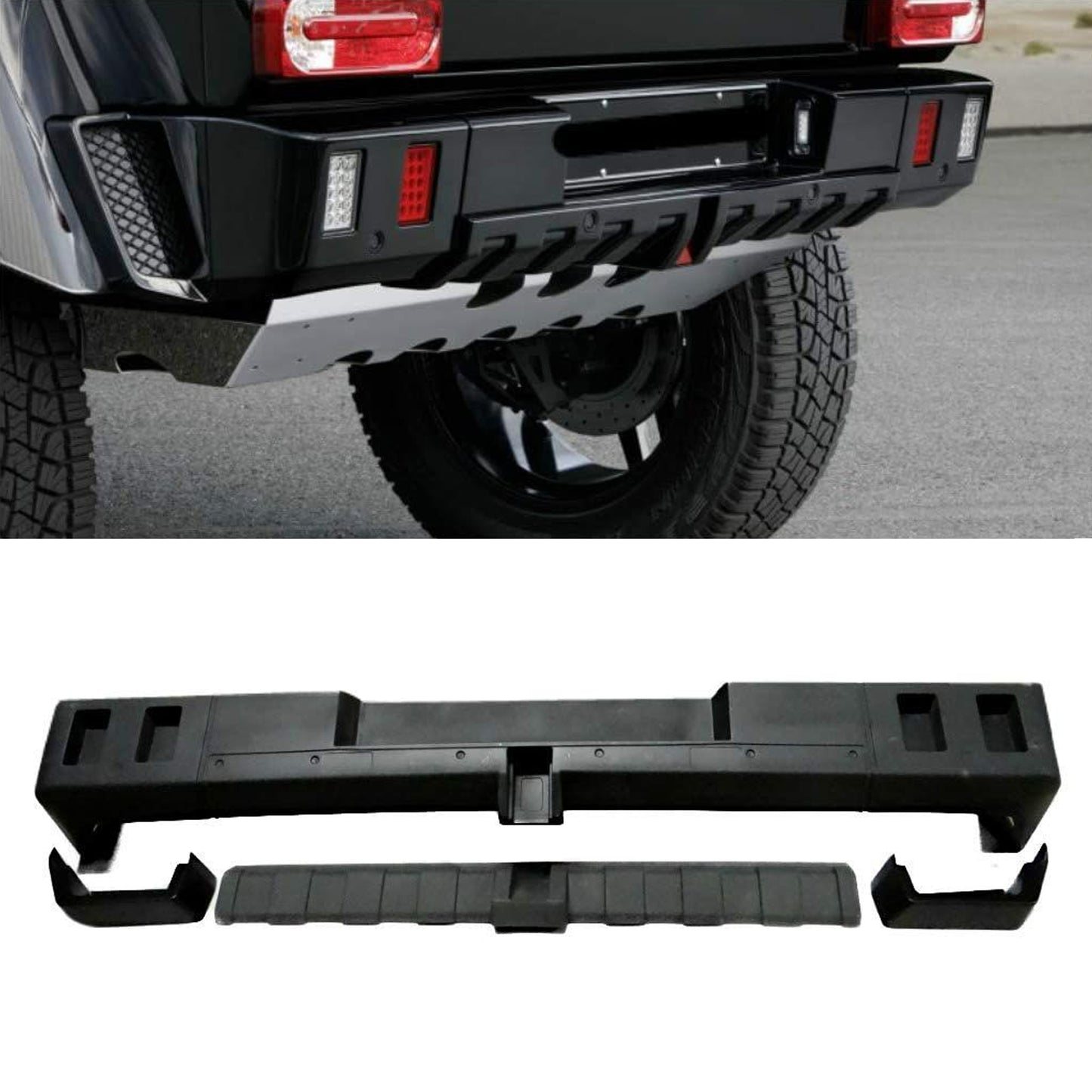 Fiberglass Rear Brabus Style Bumper with Diffuser for Mercedes-Benz W463 G-Wagon