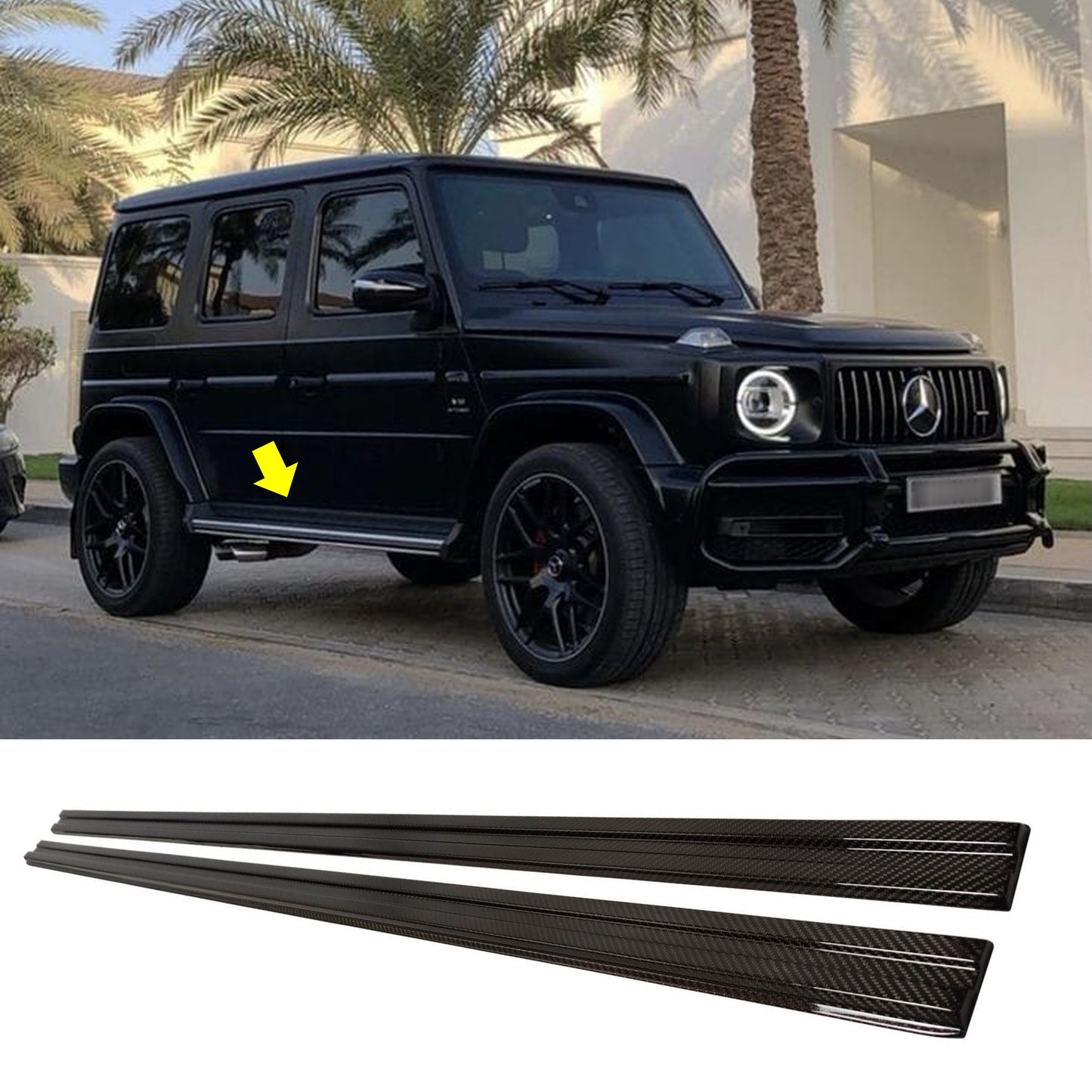 Mercedes-Benz G-Class W463A Brabus Style Lower Moldings Carbon Fiber 2 pcs