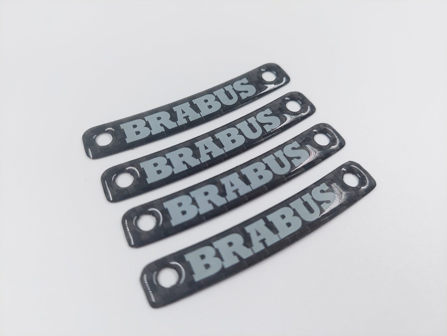 Gray Brabus Style Carbon Rim Badges Emblems Set for Mercedes-Benz W463A W464