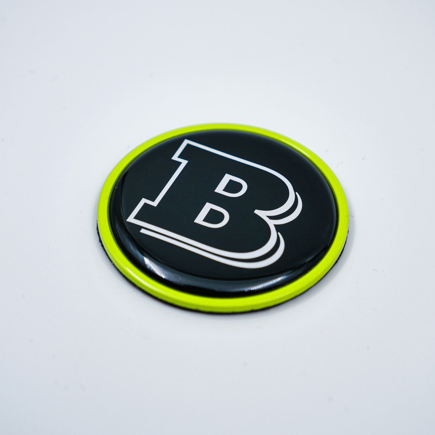 Hood Scoop Metal Badge Lime Green with Black Center and Gray Logo Brabus Style for W463 W463A G Wagon