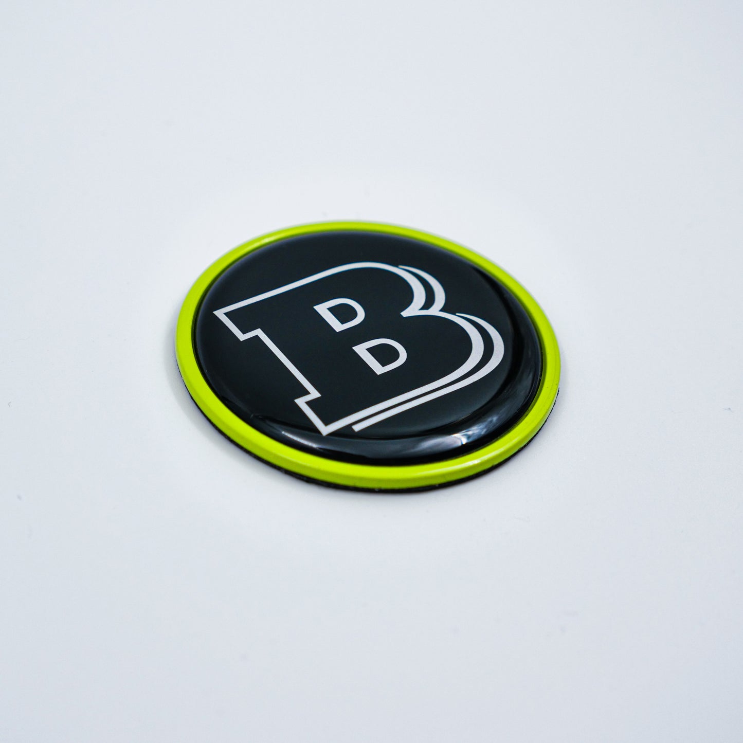 Hood Scoop Metal Badge Lime Green with Black Center and Gray Logo Brabus Style for W463 W463A G Wagon