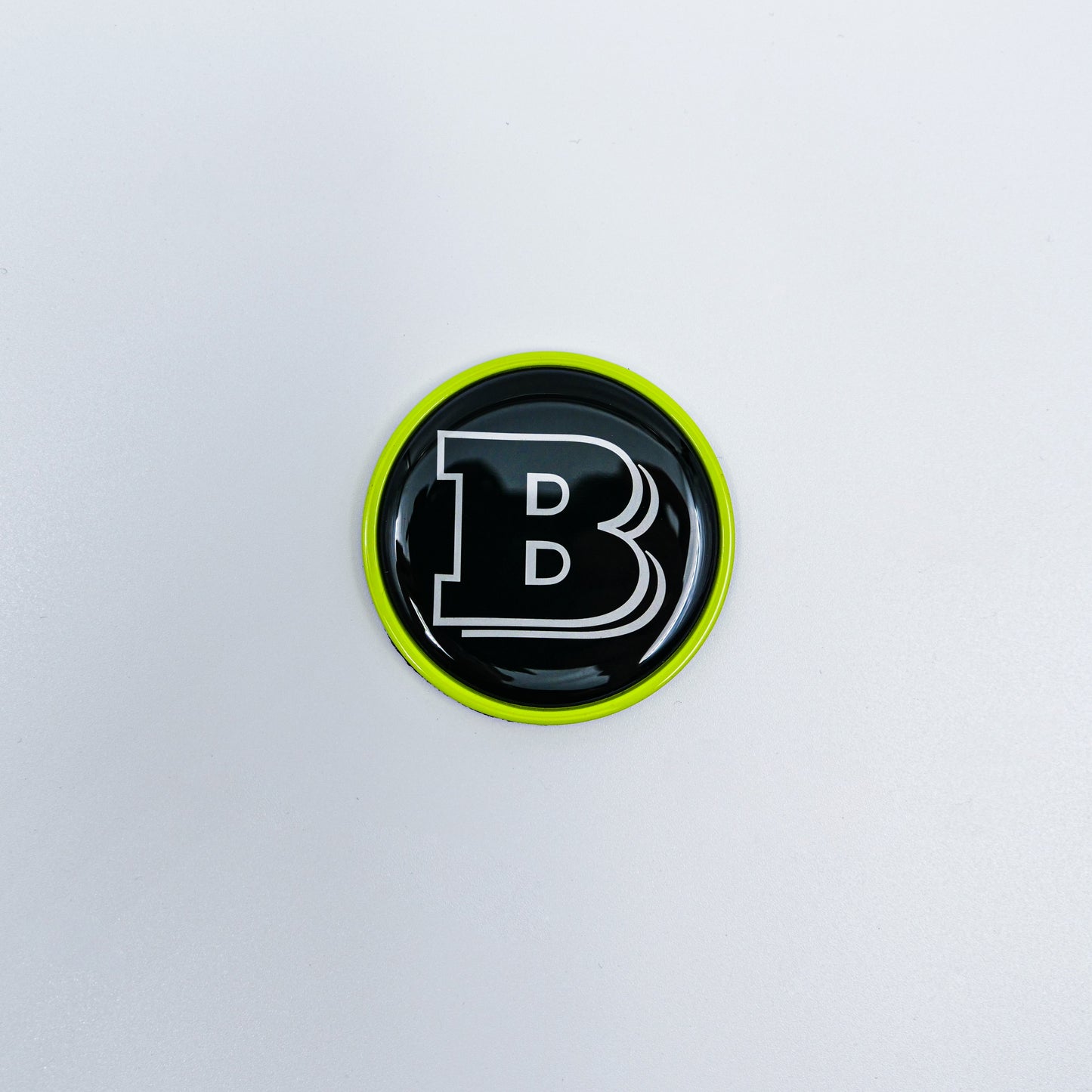 Hood Scoop Metal Badge Lime Green with Black Center and Gray Logo Brabus Style for W463 W463A G Wagon