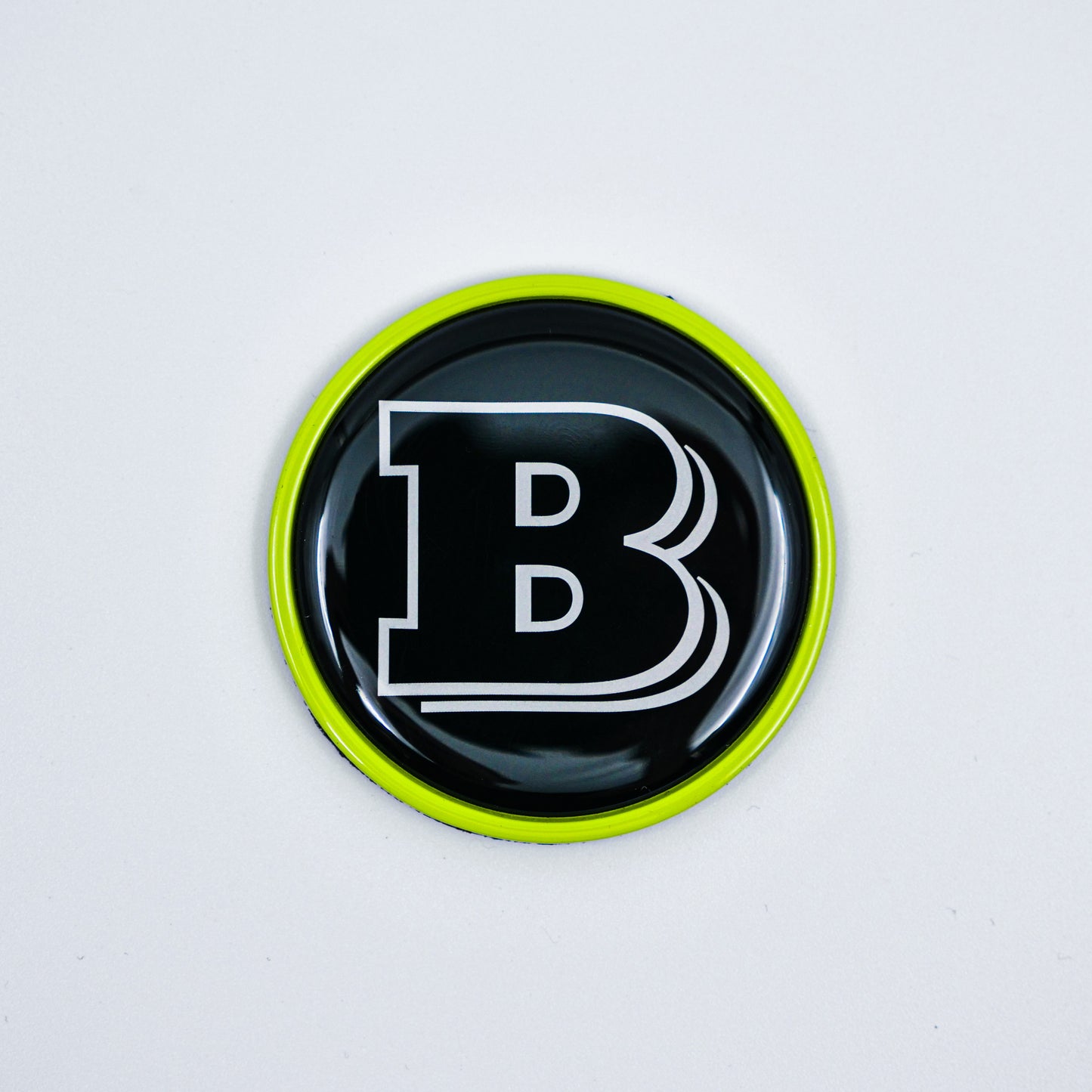Hood Scoop Metal Badge Lime Green with Black Center and Gray Logo Brabus Style for W463 W463A G Wagon