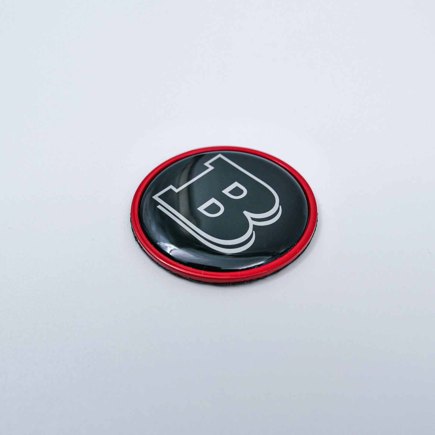 Hood Scoop Metal Badge Red with Black Center and Gray Logo Brabus Style Emblem 55mm for Mercedes-Benz G-Class W463 W463A