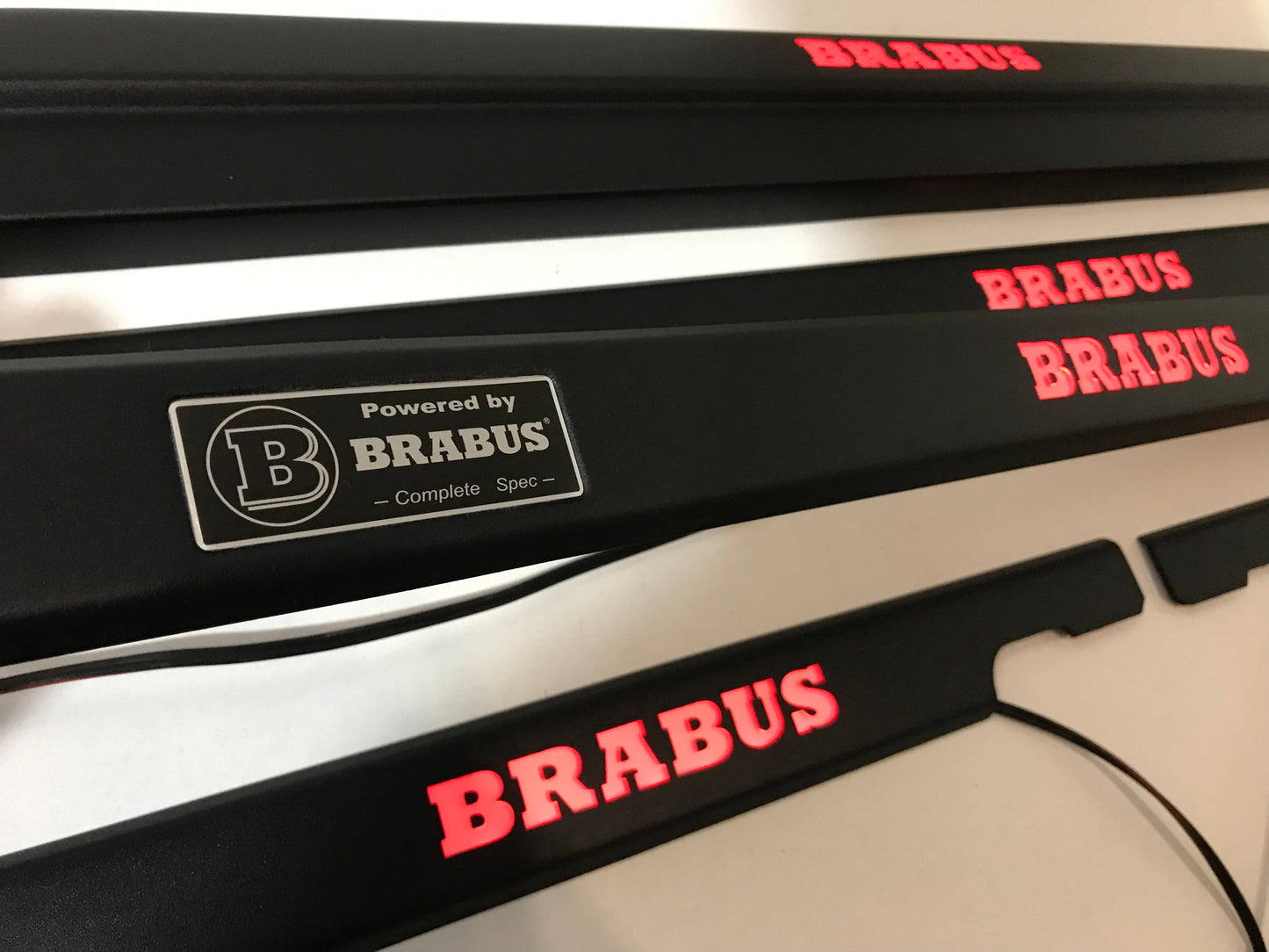 Mercedes-Benz W463 G-Class Brabus Style Matte Black Stainless Steel LED Door Sills Set 5 pcs