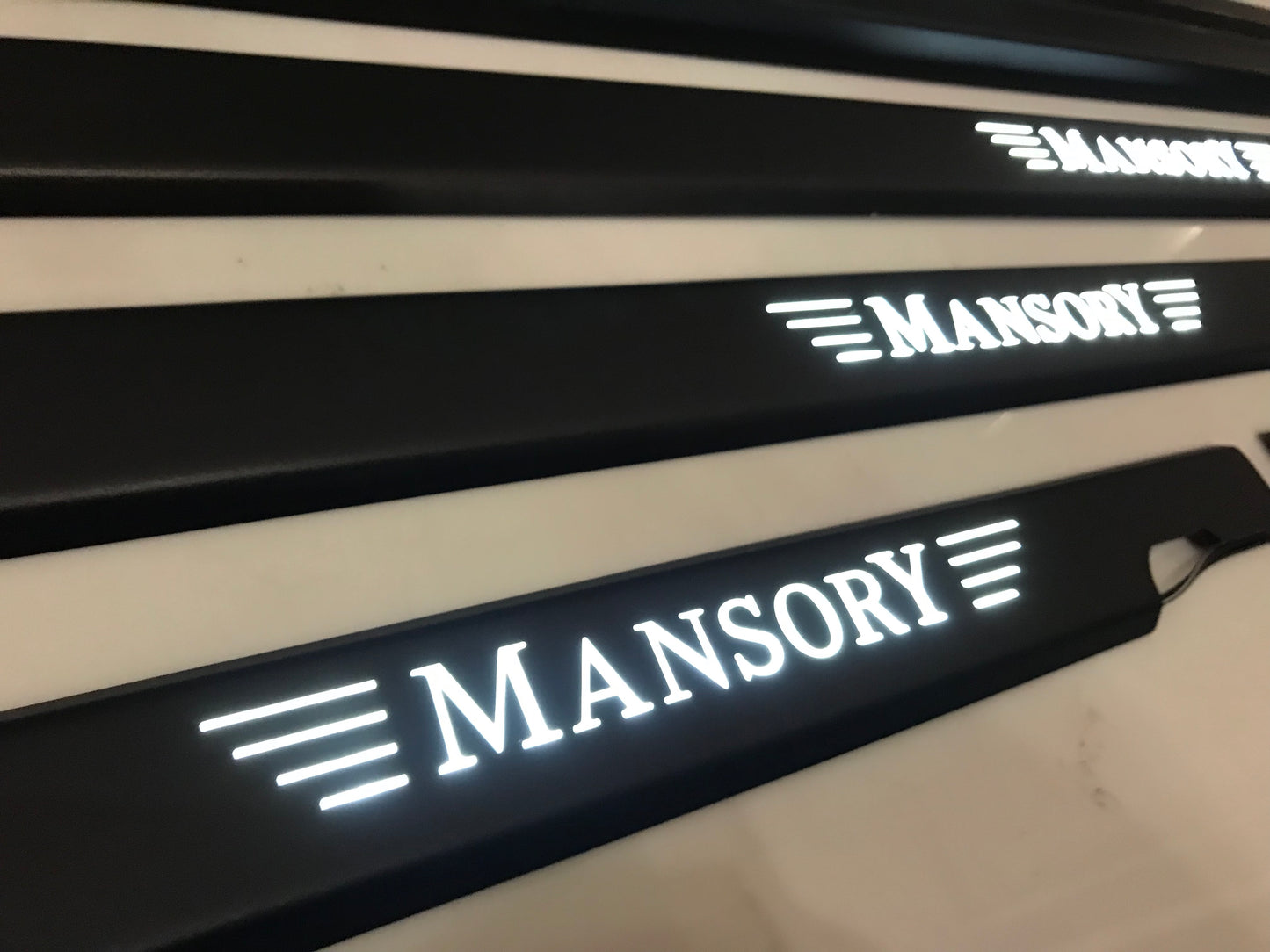 Mercedes-Benz W463 G-Class Mansory Style Matte Black Stainless Steel LED Door Sills Set 5 pcs