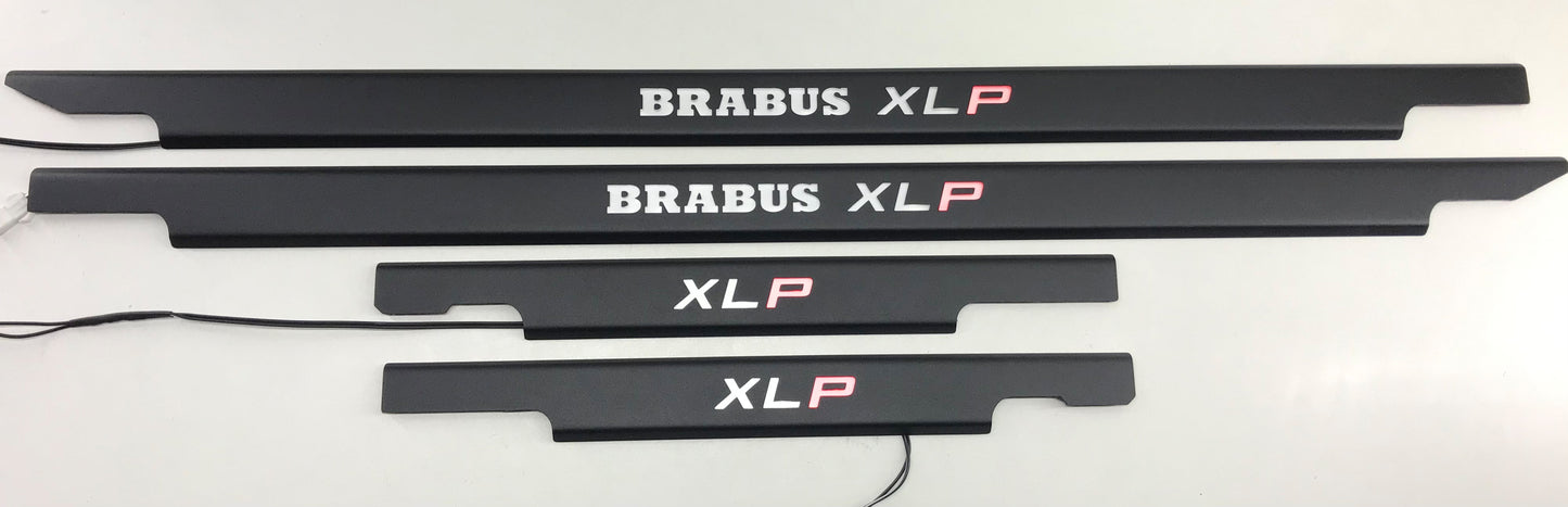 Brabus Style XLP Matte Black Stainless Steel LED Door Sills for W463 G-Class Set 5 pcs