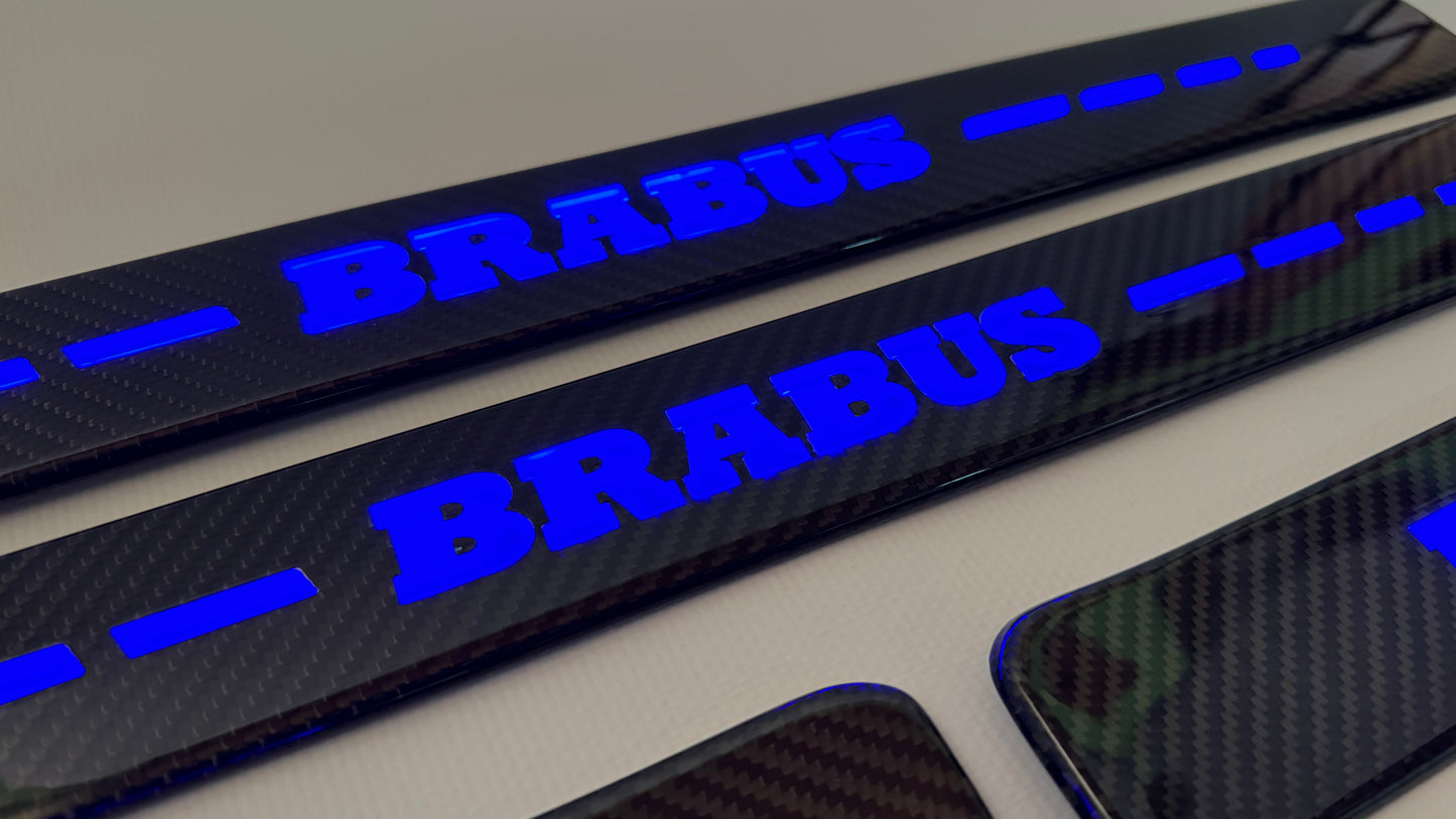 Mercedes Brabus Style W463A W464 G Wagon Carbon Door Sills LED Illuminated 4 pcs