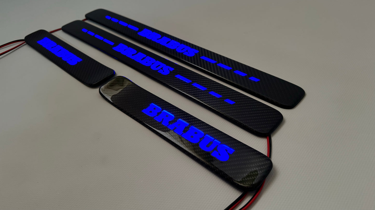 Mercedes Brabus Style W463A W464 G Wagon Carbon Door Sills LED Illuminated 4 pcs