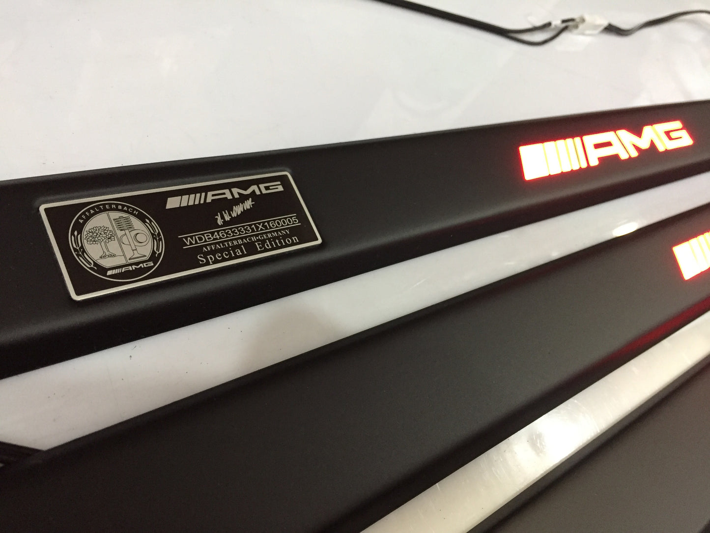 AMG Style Matte Black Stainless Steel LED Door Sills for W463 G-Class Set 5 pcs