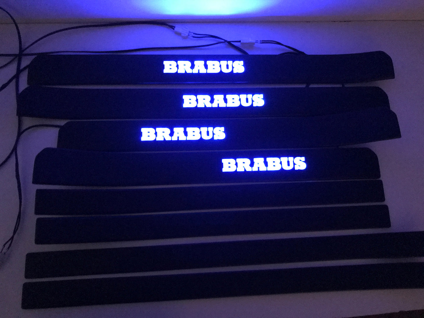 W222 Scuff Plates LED Brabus Style Stainless Steel Door Sills made for S-Class