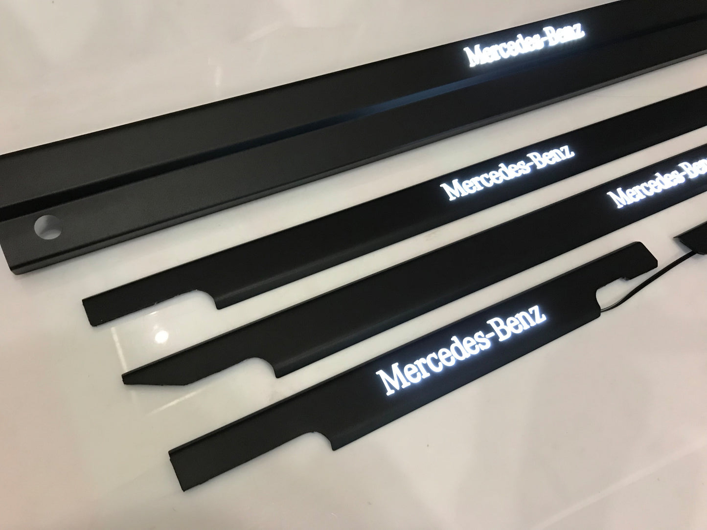 Mercedes-Benz Matte Black Stainless Steel LED Door Sills for W463 G-Class Set 5 pcs