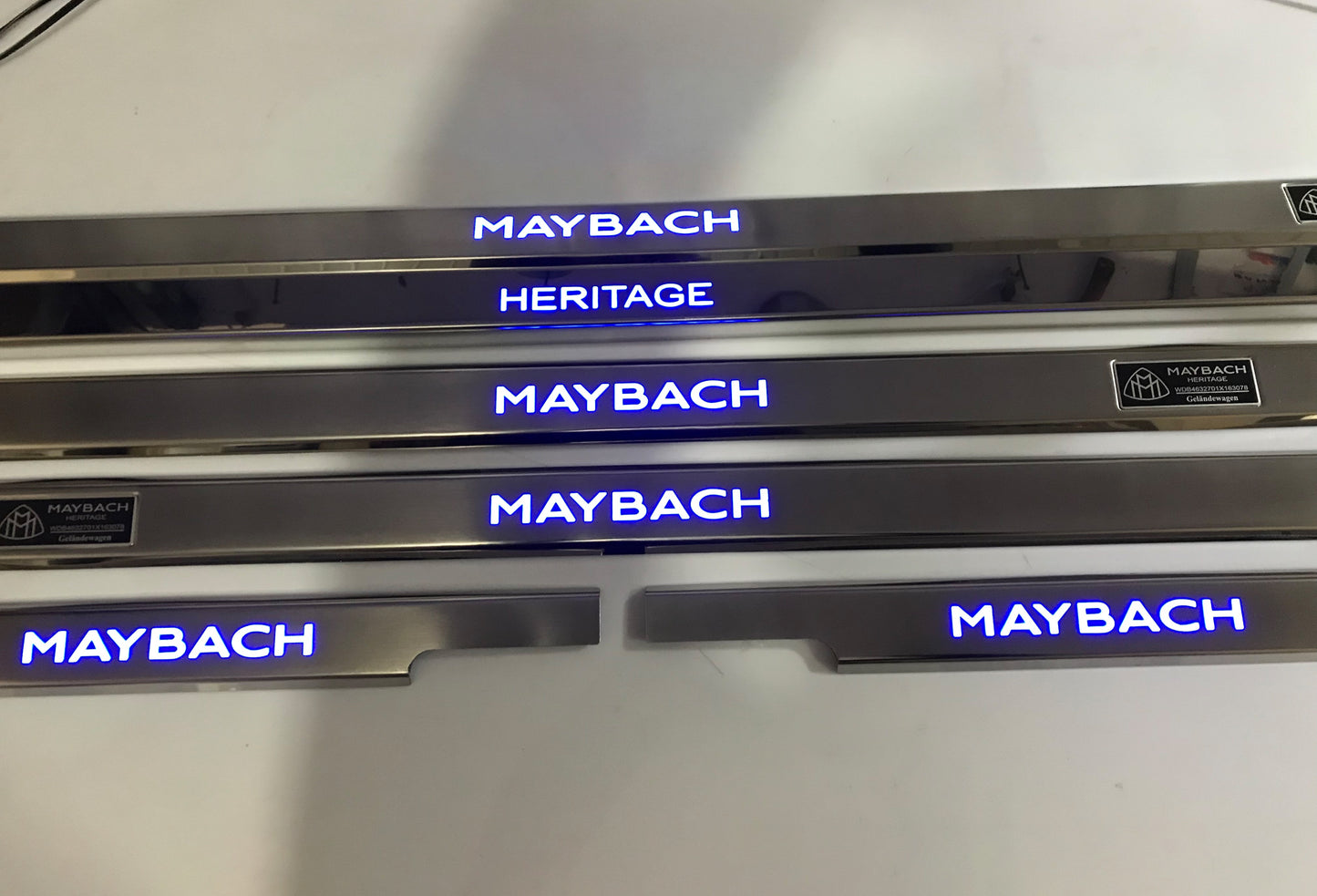 Maybach Style Stainless Steel LED Door Sills for W463 G-Class Set of 5 pcs