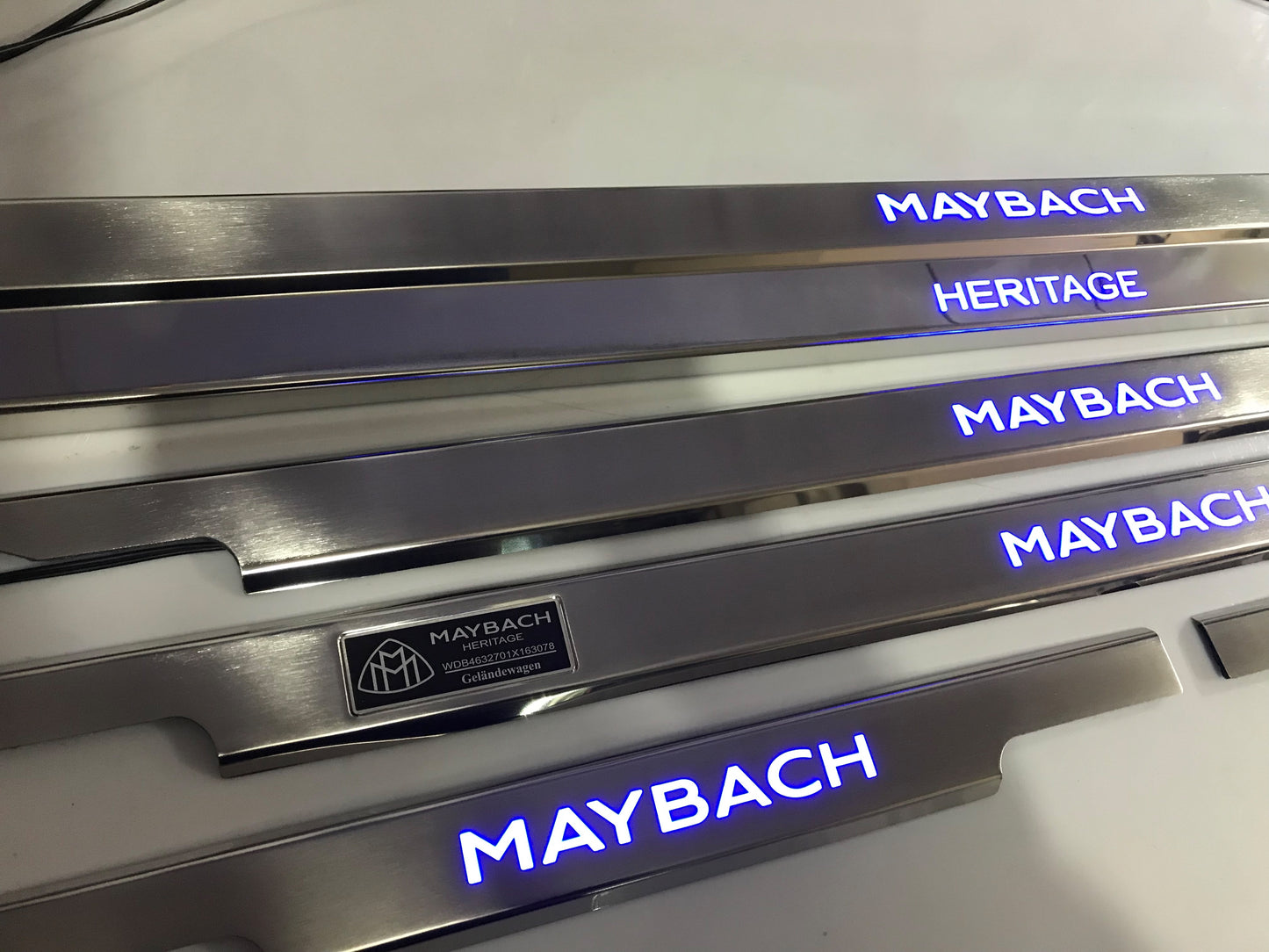 Maybach Style Stainless Steel LED Door Sills for W463 G-Class Set of 5 pcs
