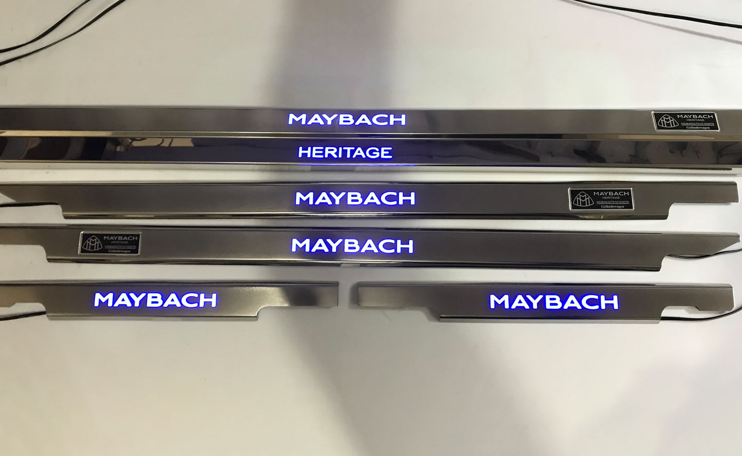 Maybach Style Stainless Steel LED Door Sills for W463 G-Class Set of 5 pcs