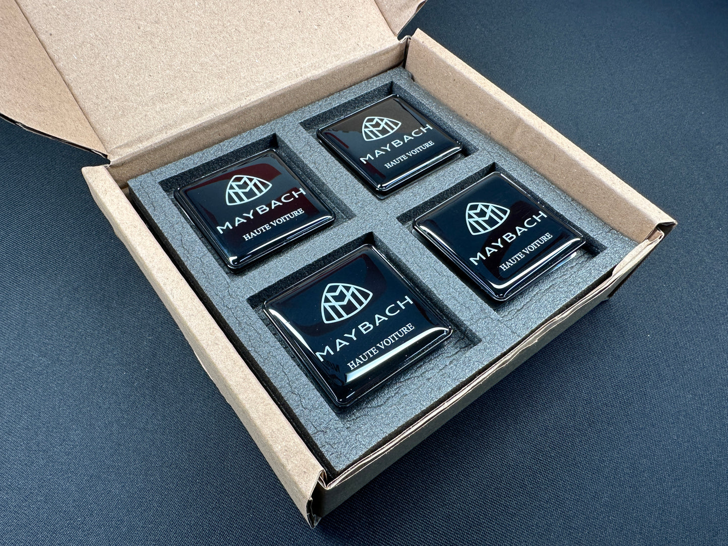 Maybach Style Haute Voiture Seat Badges Metal Emblems Set 4 pcs for Mercedes-Benz Cars