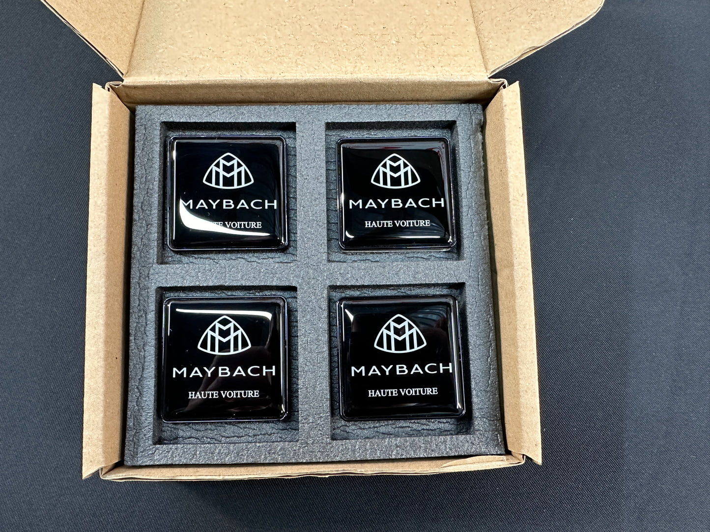 Maybach Style Haute Voiture Seat Badges Metal Emblems Set 4 pcs for Mercedes-Benz Cars