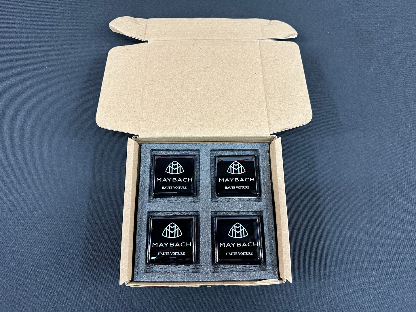 Maybach Style Haute Voiture Seat Badges Metal Emblems Set 4 pcs for Mercedes-Benz Cars