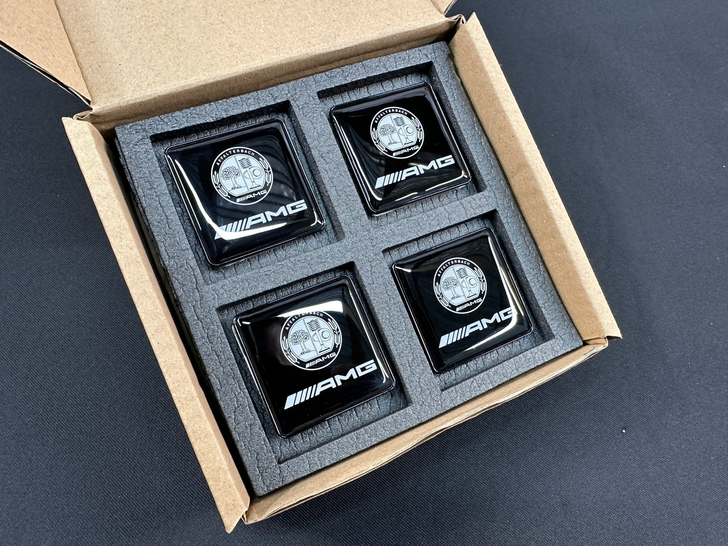 AMG Affalterbach Style Seat Badges Metal Emblems Set 4 pcs for Mercedes-Benz Cars