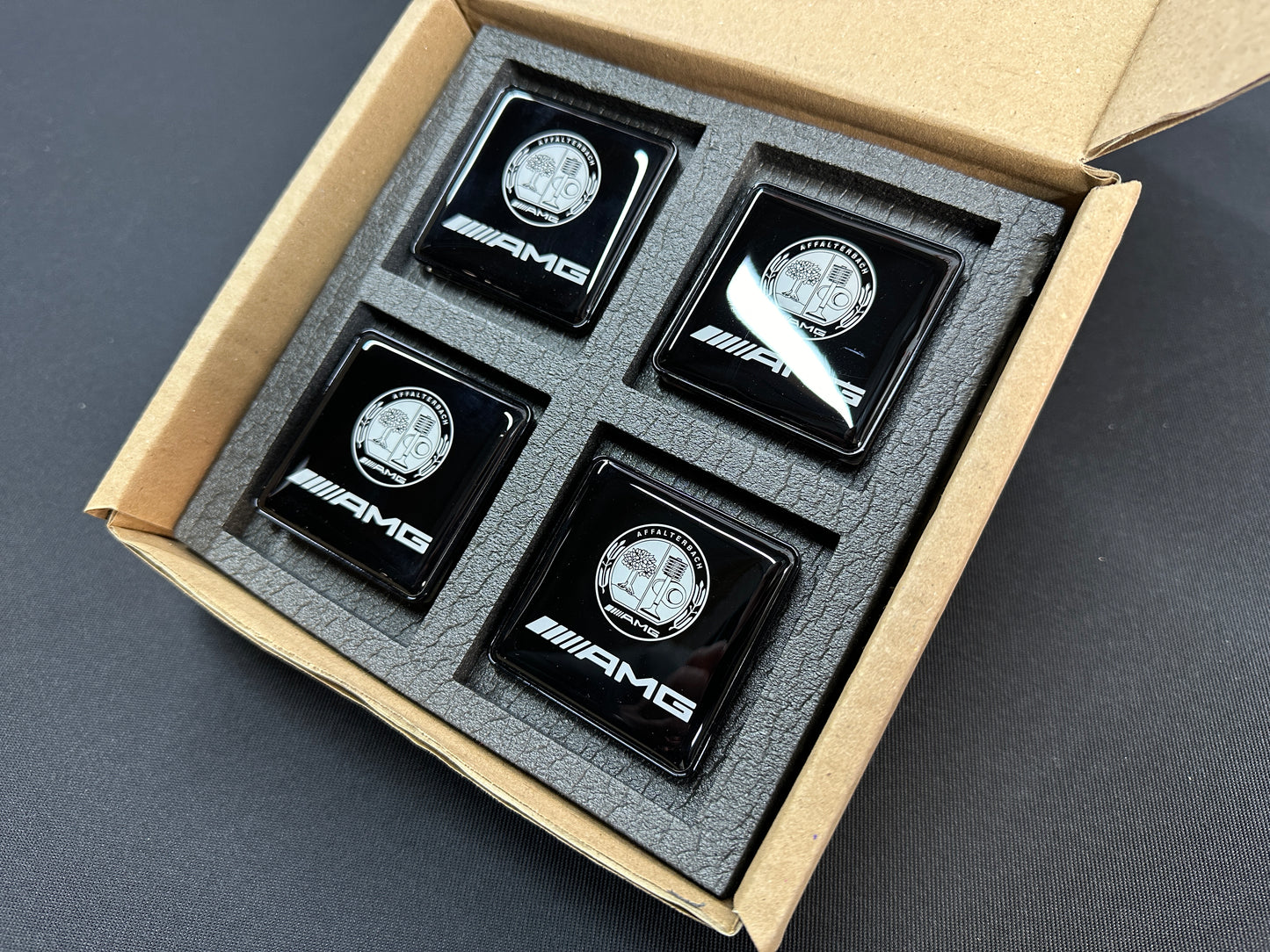 AMG Affalterbach Style Seat Badges Metal Emblems Set 4 pcs for Mercedes-Benz Cars