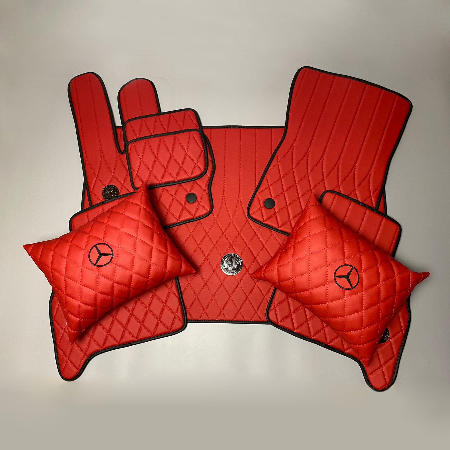 Red AMG Style Floor Mats for Mercedes-Benz W463A W464