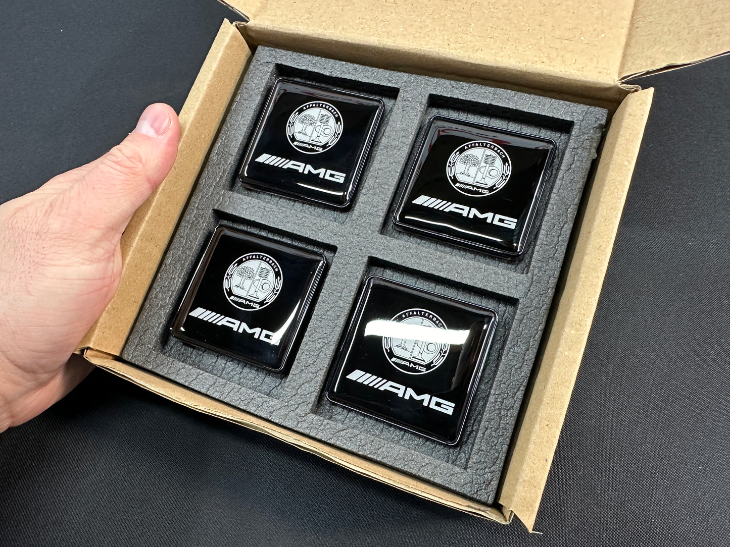 AMG Affalterbach Style Seat Badges Metal Emblems Set 4 pcs for Mercedes-Benz Cars