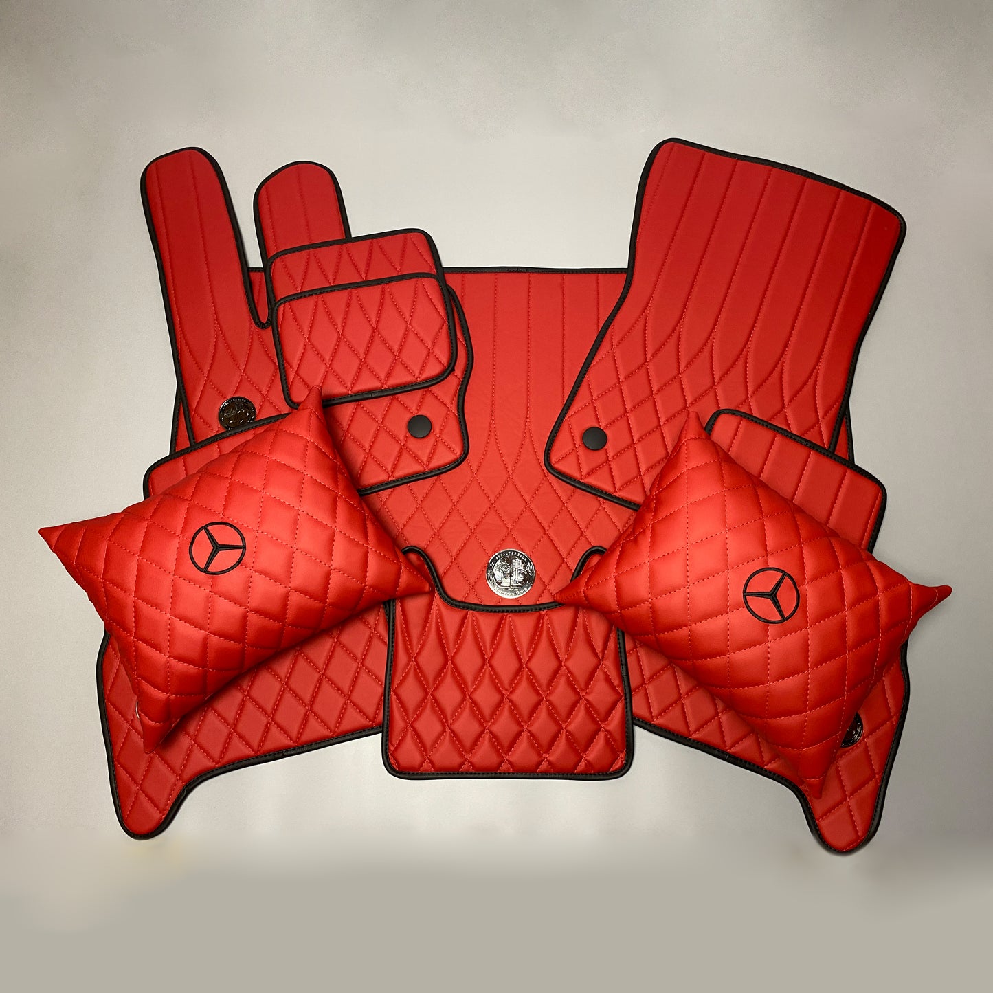 Red AMG Style Floor Mats for Mercedes-Benz W463A W464