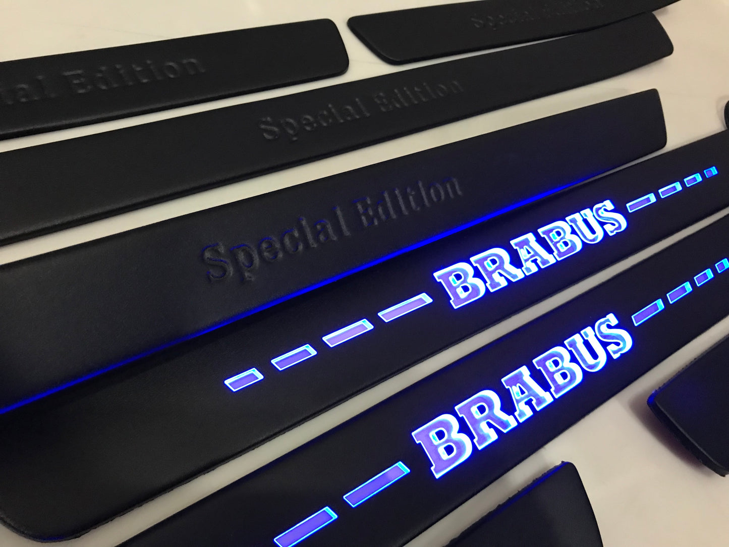 W222 Scuff Plates LED Brabus Style Stainless Steel Door Sills made for S-Class