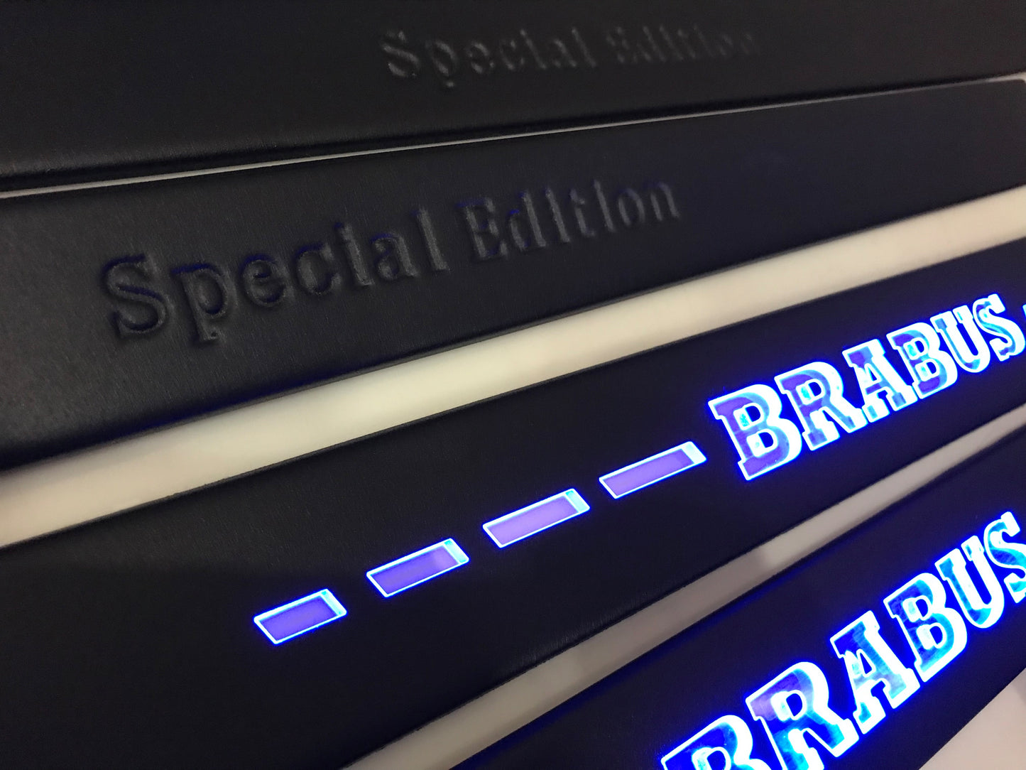 W222 Scuff Plates LED Brabus Style Stainless Steel Door Sills made for S-Class